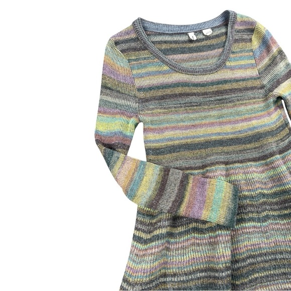 Moth Y2K Fit Space Dye Swing Striped Sweater In Size Small - Picture 2 of 8